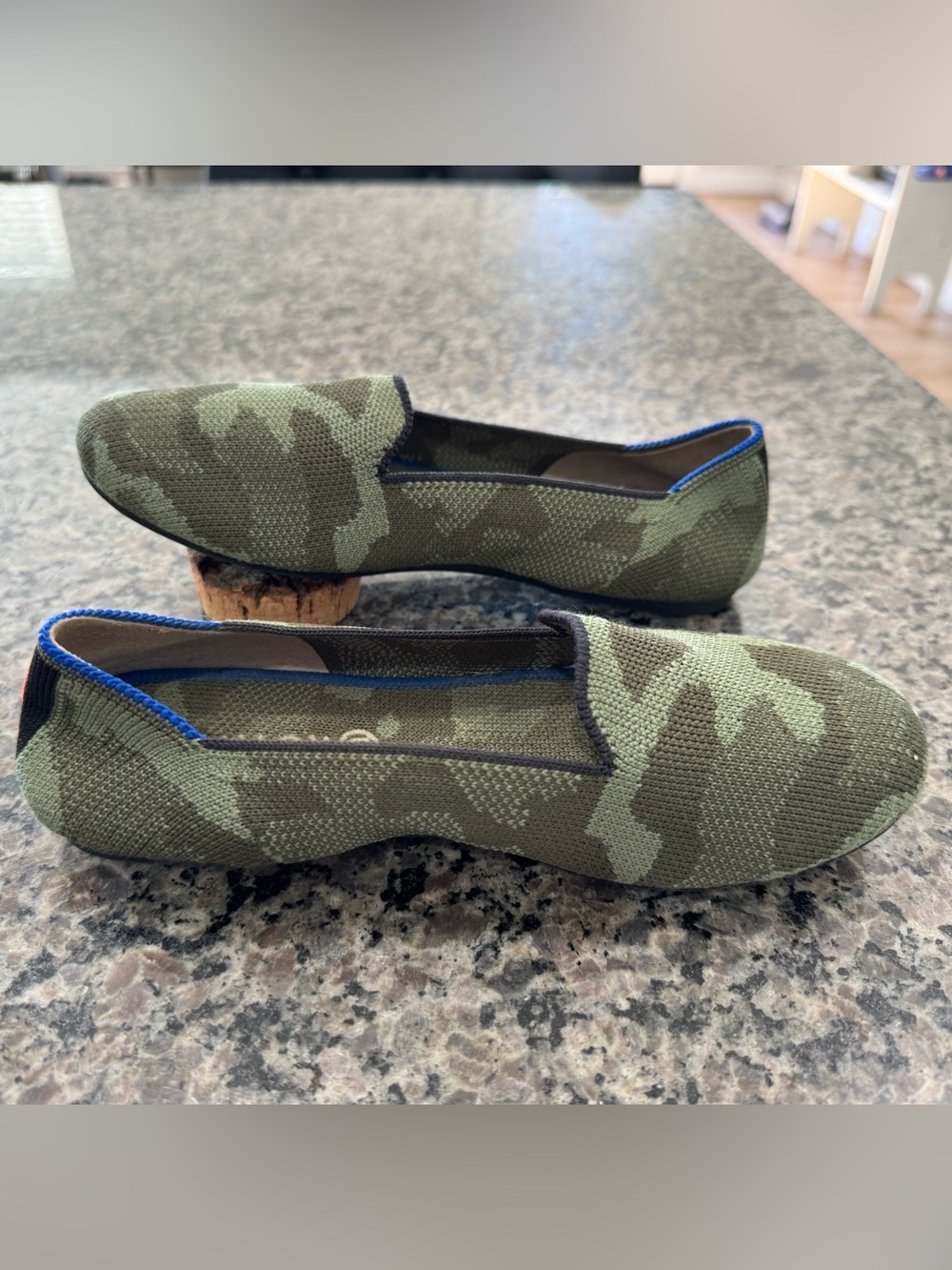 Rothy's Olive Green Camo Slip-On Flats kid’s size 3 gently used